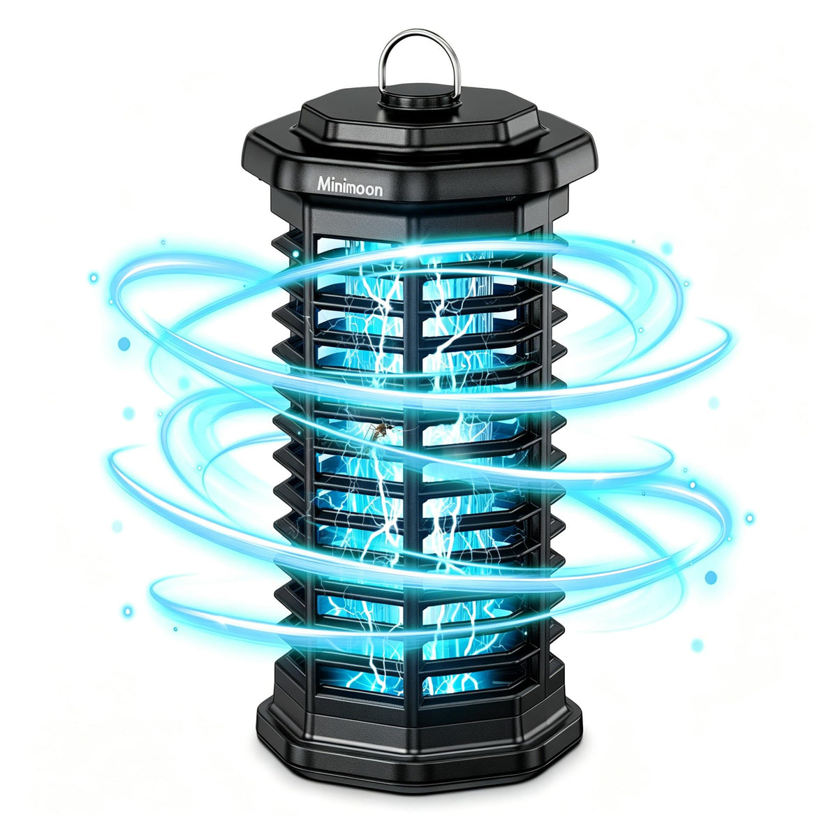 Minimoon Bug Zapper outdoor front view with 4000V grid for fast mosquito elimination