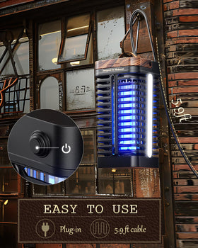 Minimoon Bug Zapper hang hook and carry handles for portability.