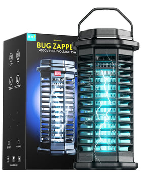 Minimoon Bug Zapper Outdoor with UV bulb attracting mosquitoes for outdoor use.