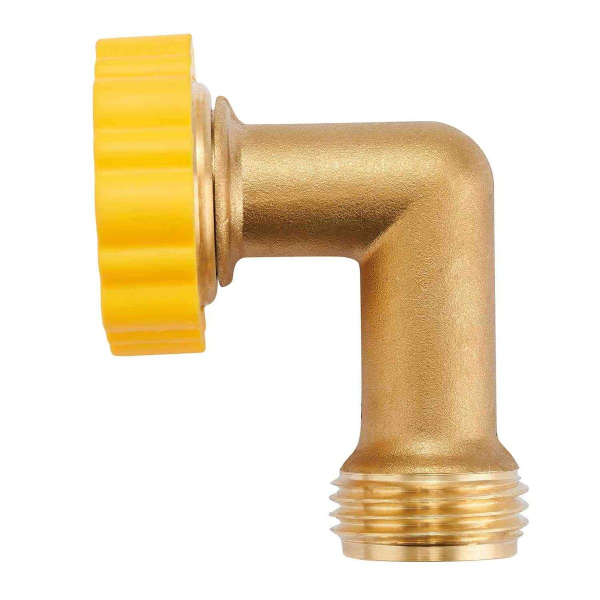 Minimprover compact garden hose elbow fitting suitable for RV and home use.