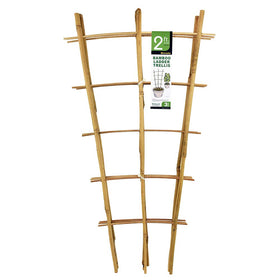 Mininfa bamboo trellis 24-inch ladder for climbing plants and tomato vines outdoors.
