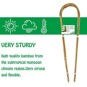 Mininfa bamboo trellis U-shape highlights natural, durable support for clematis and roses.