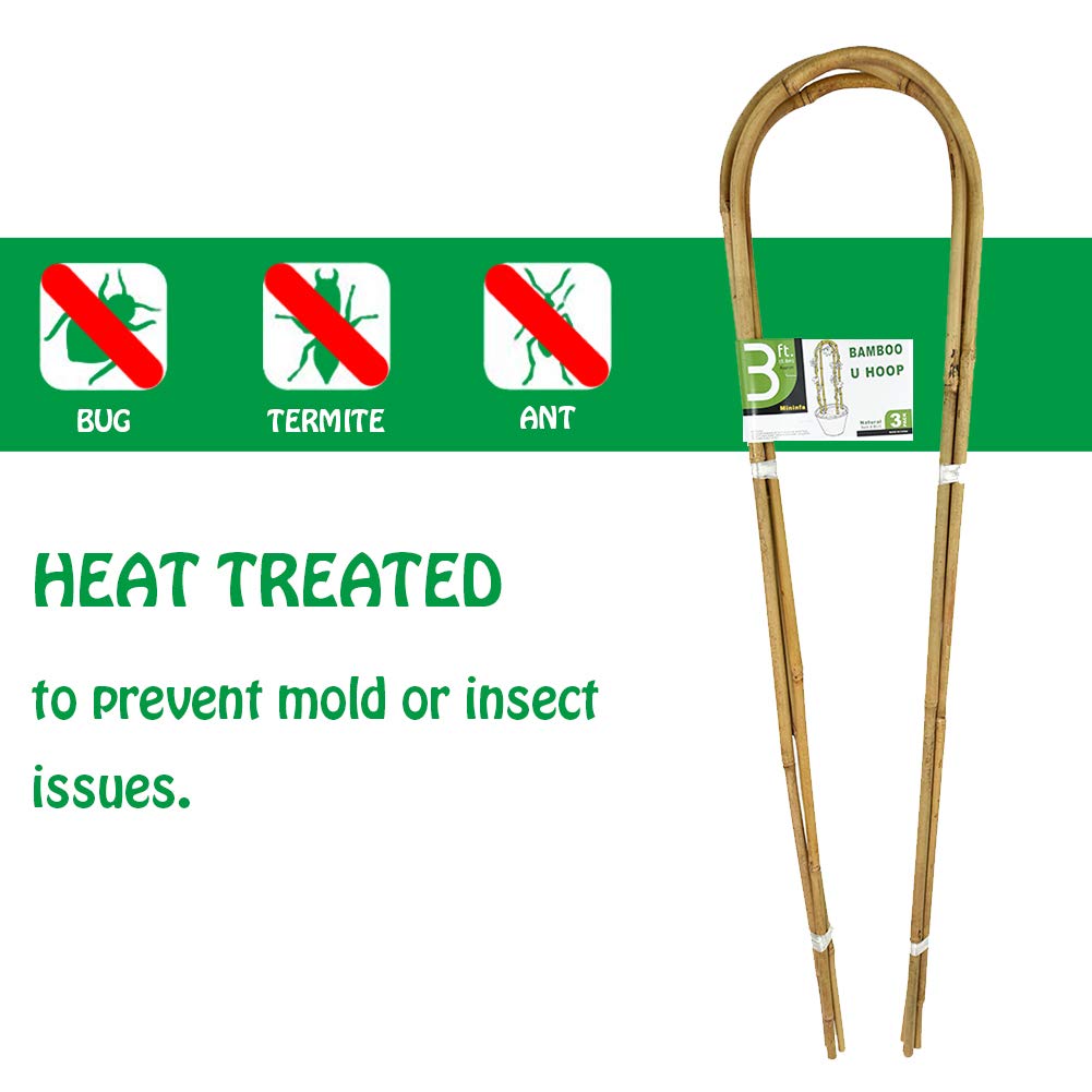 Mininfa heat-treated bamboo stakes ensure long-lasting garden support even in wind.
