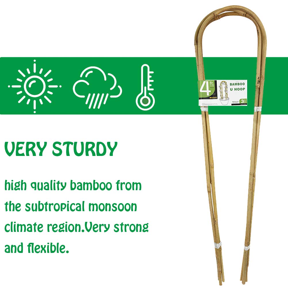 Mininfa U-Hoops bamboo design supports tomatoes and vines without crowding.