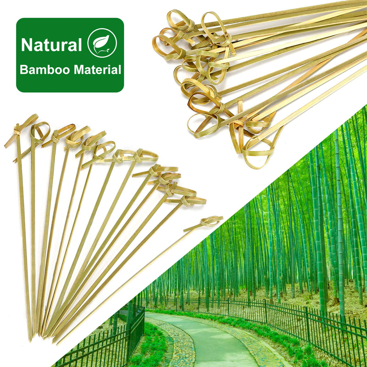 Close-up of 4.7-inch Minisland picks ideal for olives and fruit skewers.