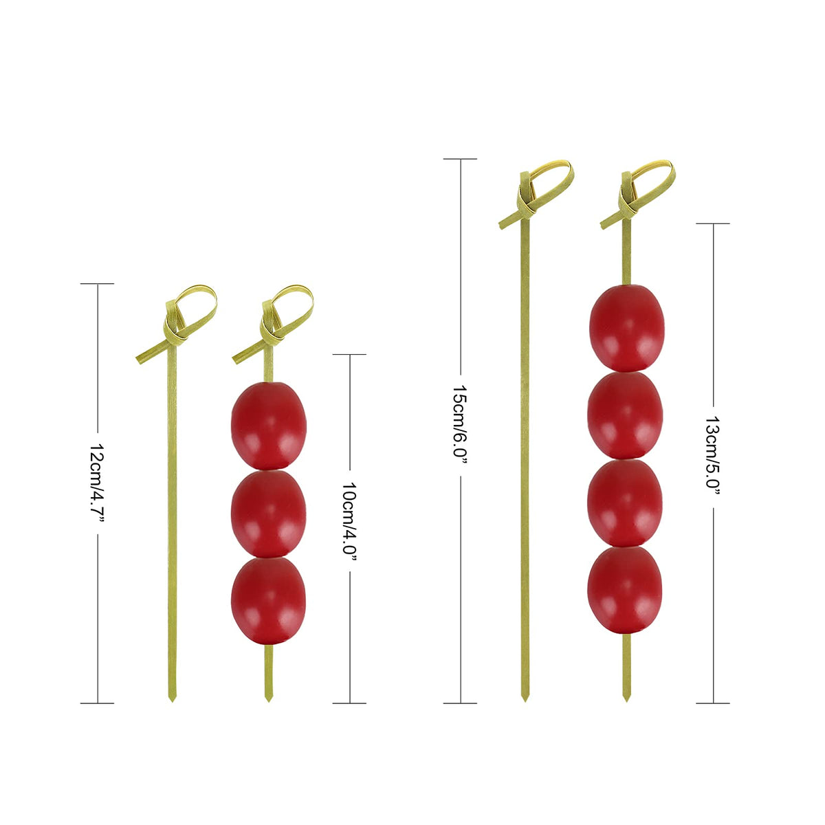 Premium bamboo knot cocktail picks showcasing sturdy construction.