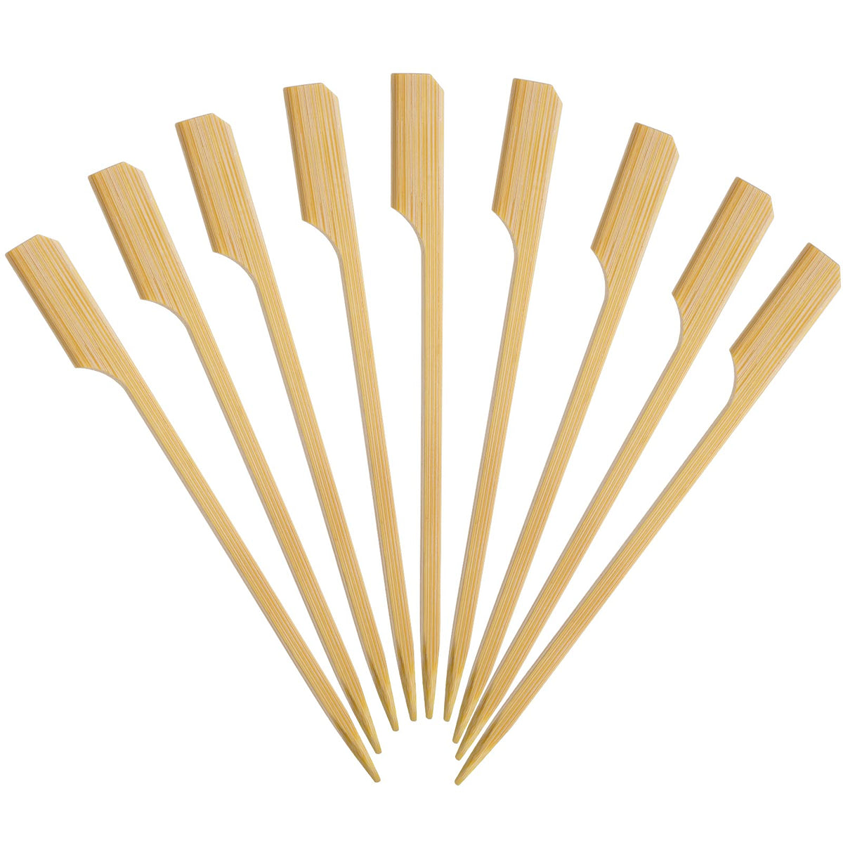 Minisland bamboo paddle skewer 12cm for appetizers and fruit kabobs, easy serving at parties.