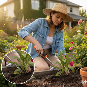 MINOVARA portable garden tool set weighs light and fits in hand.