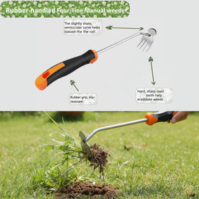 MINOVARA V-shaped uprooting weeder loosens stubborn weeds