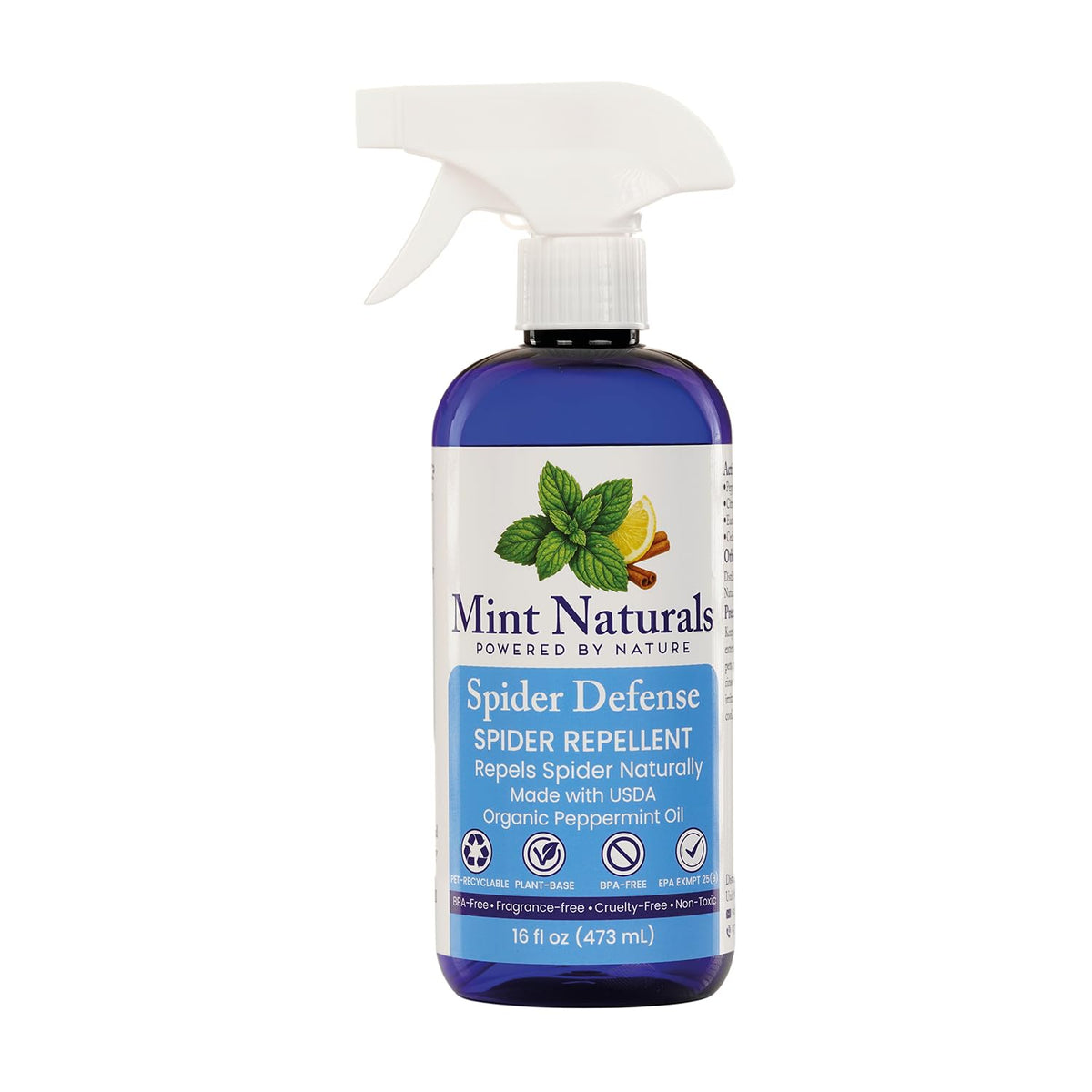 Mint Naturals spider repellent spray bottle for indoors with mint aroma deterring spiders