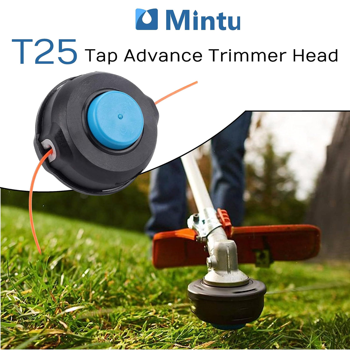 Mintu T25 trimmer head for Husqvarna 129DJX, easy installation