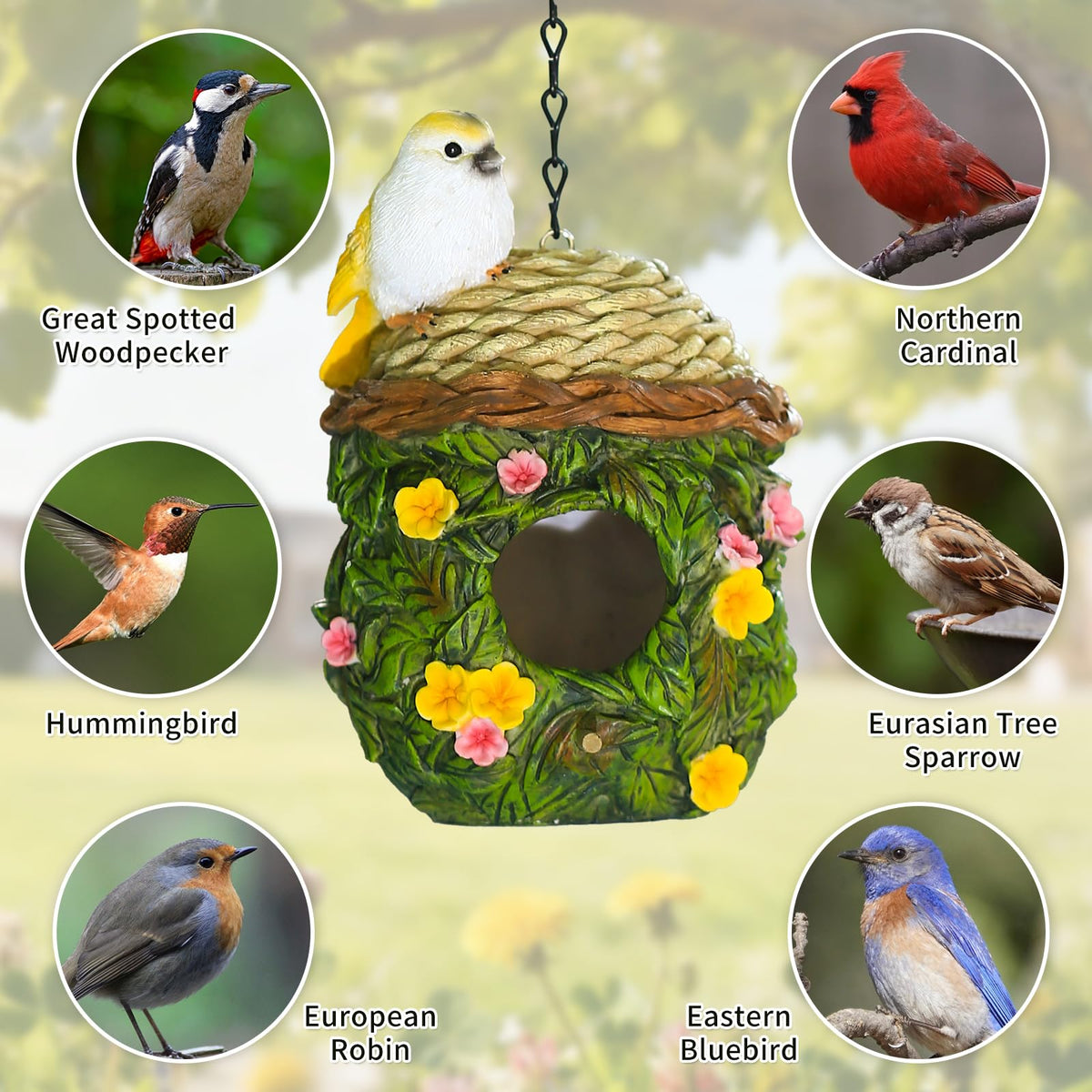MINWOLF retro garden design complements outdoor spaces while sheltering small birds.
