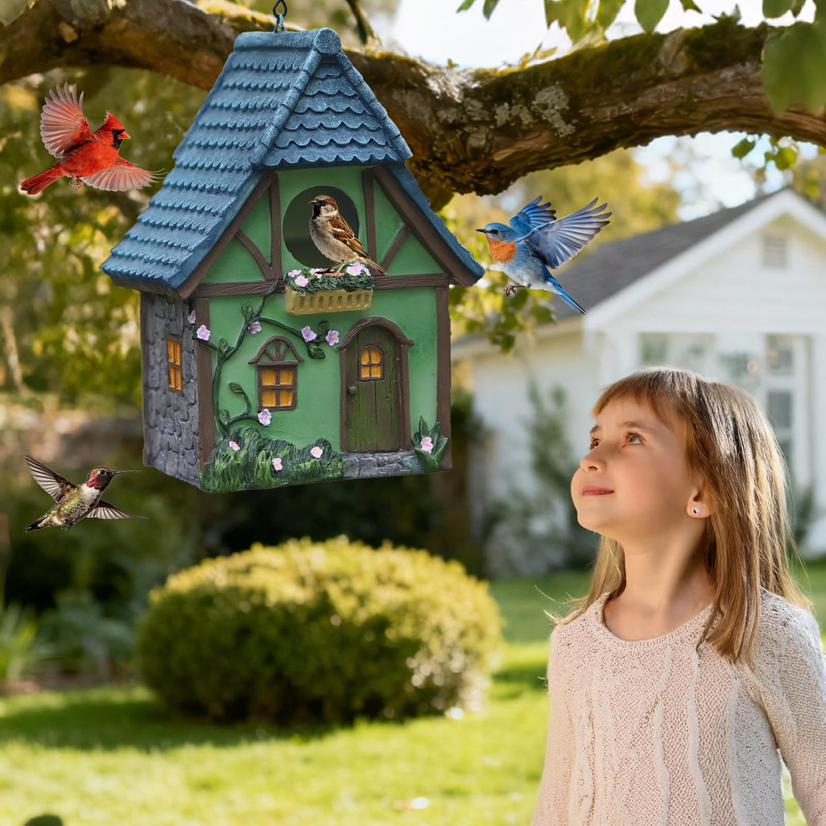 S-shaped hanging hook for easy garden installation.