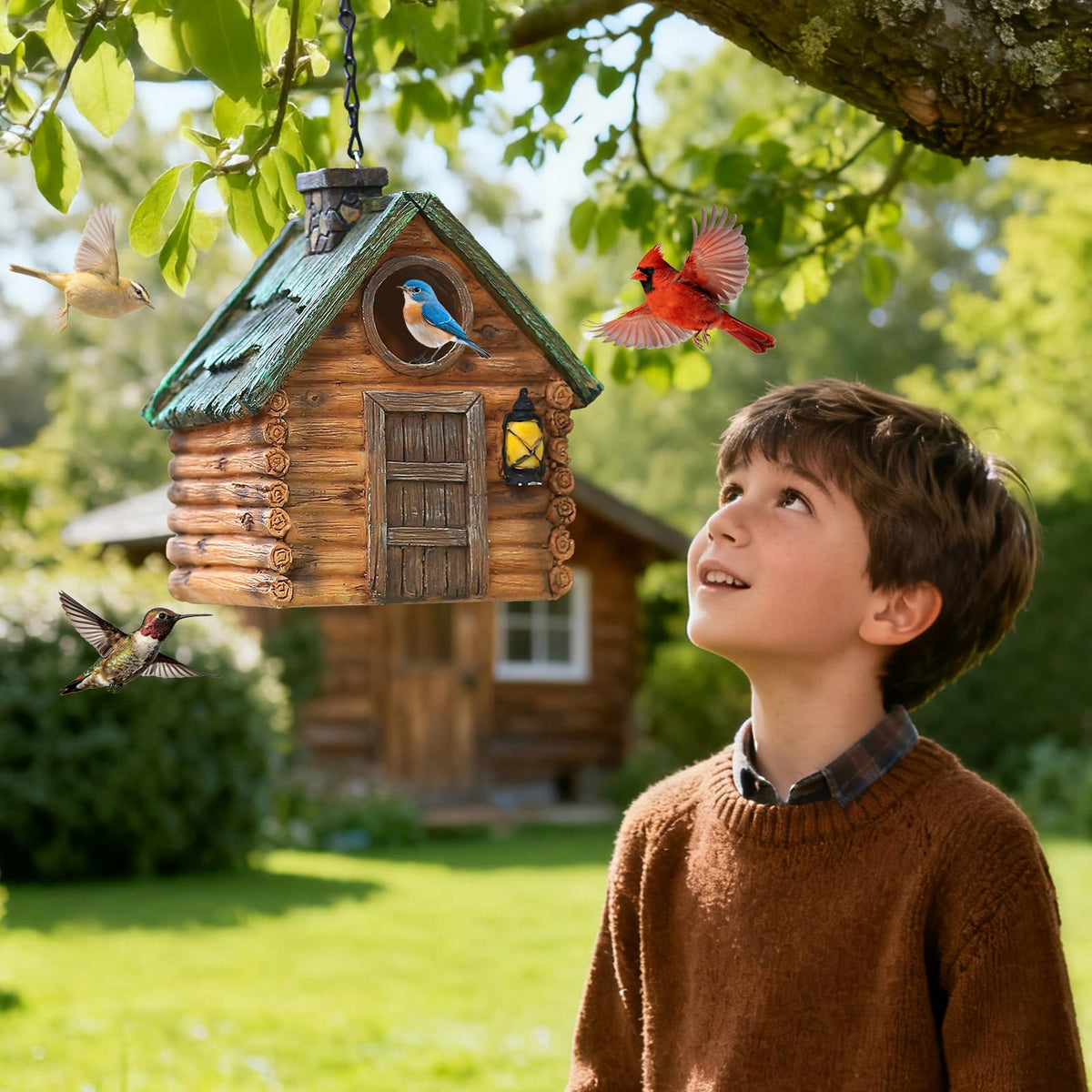 MINWOLF retro-style garden bird house adds charm to any outdoor space