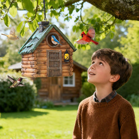 MINWOLF retro-style garden bird house adds charm to any outdoor space