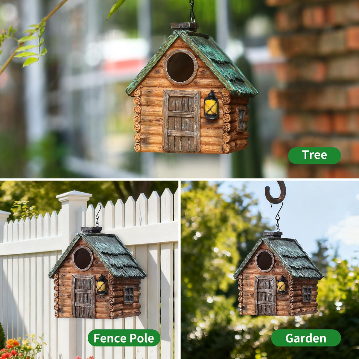 MINWOLF weatherproof resin bird house withstands rain and sun