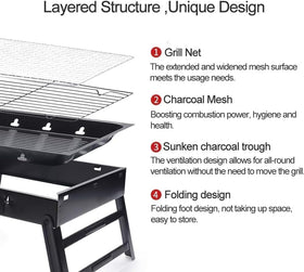 Minxchen 17-inch grilling area ideal for burgers, fish, and vegetables