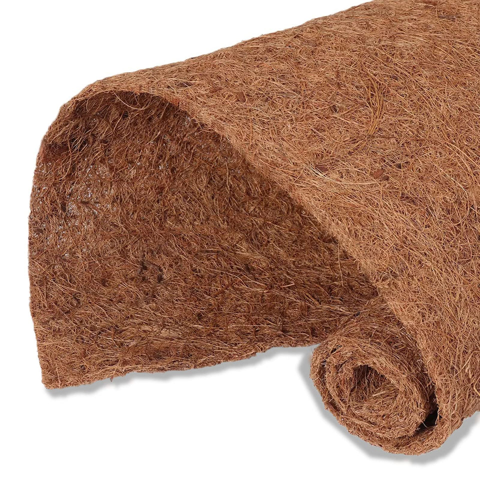MIOHNAN natural coco coir liner roll spread in a planter for balanced drainage
