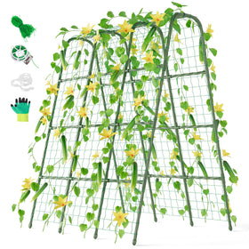 Miory cucumber trellis 63-inch U-shaped frame supports vertical growth for easy harvesting