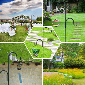 MIPON outdoor hook holds bird feeders, plants, and lights with balance.