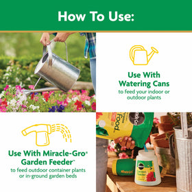 Container garden being nourished with Miracle-Gro inside.