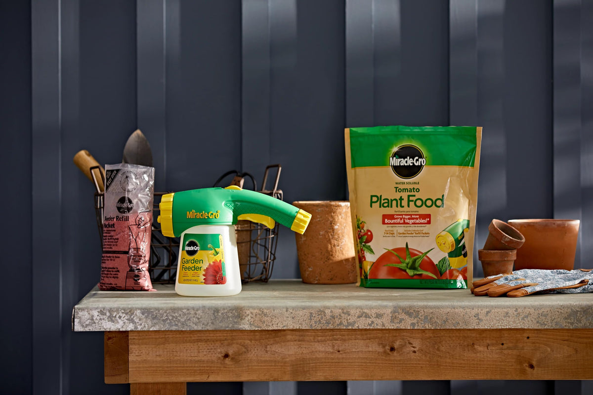 Miracle-Gro feeds up to 1,200 sq ft garden efficiently.