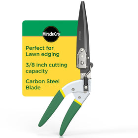 Miracle-Gro Grass Trimming Shears with adjustable rotating handle for precise lawn edging.