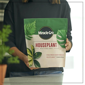 Miracle-Gro potting mix features peat moss and coir for moisture balance