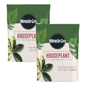 Miracle-Gro Houseplant Potting Mix two-pack bags ready for potting
