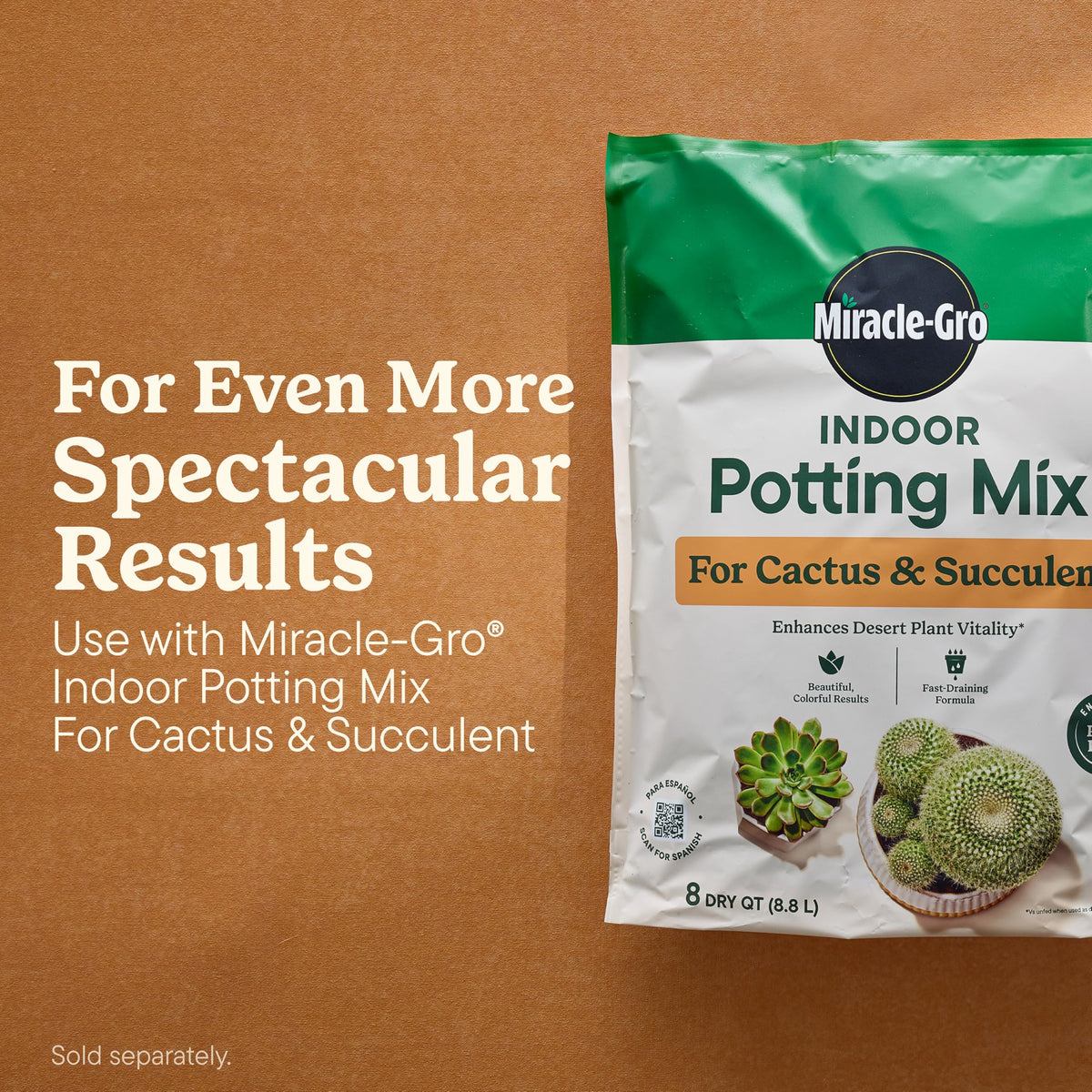 Miracle-Gro Indoor Plant Food used with cactus and jade plants to support resilience.