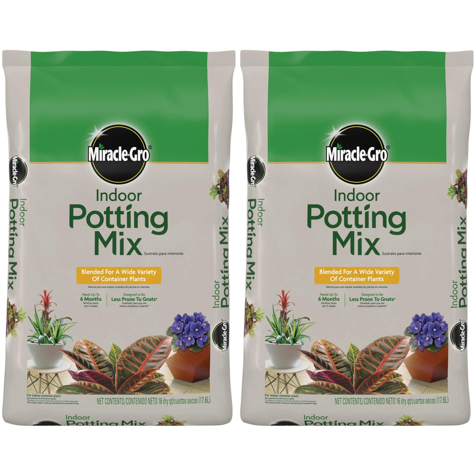 Miracle-Gro Indoor Potting Mix 16qt bag closeup for healthy roots