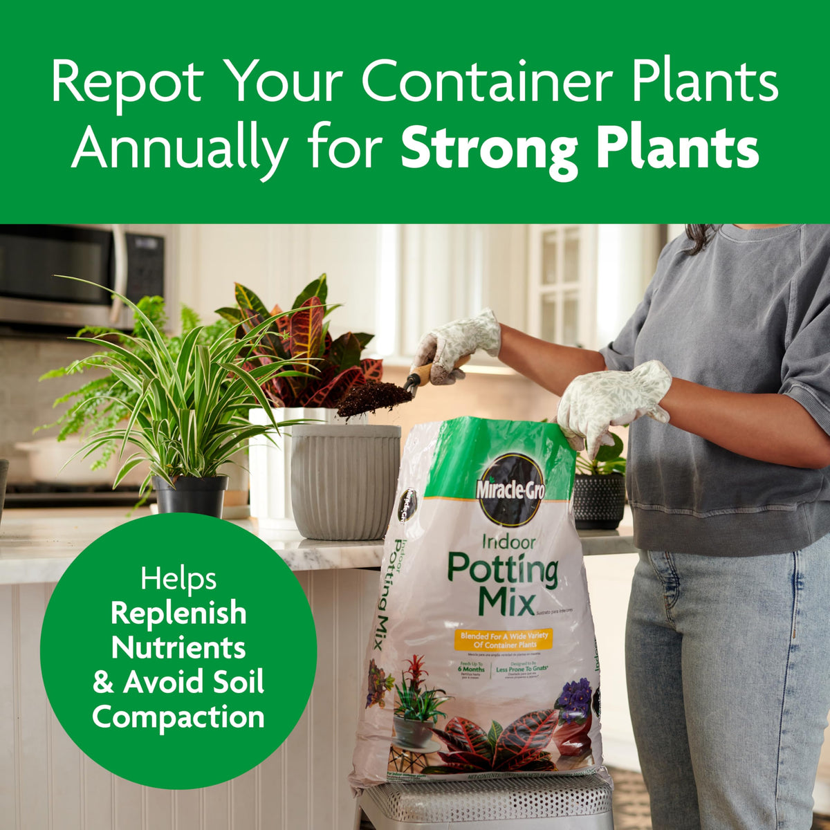 Miracle-Gro Indoor Potting Mix bundle fills one 12-inch container