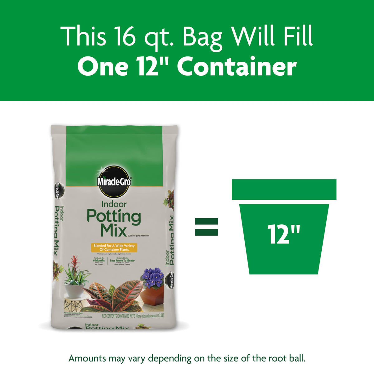 Miracle-Gro Indoor Potting Mix great for flowering and foliage houseplants