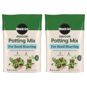 Miracle-Gro Indoor Potting Mix seed starting bag two-pack ready for seed trays