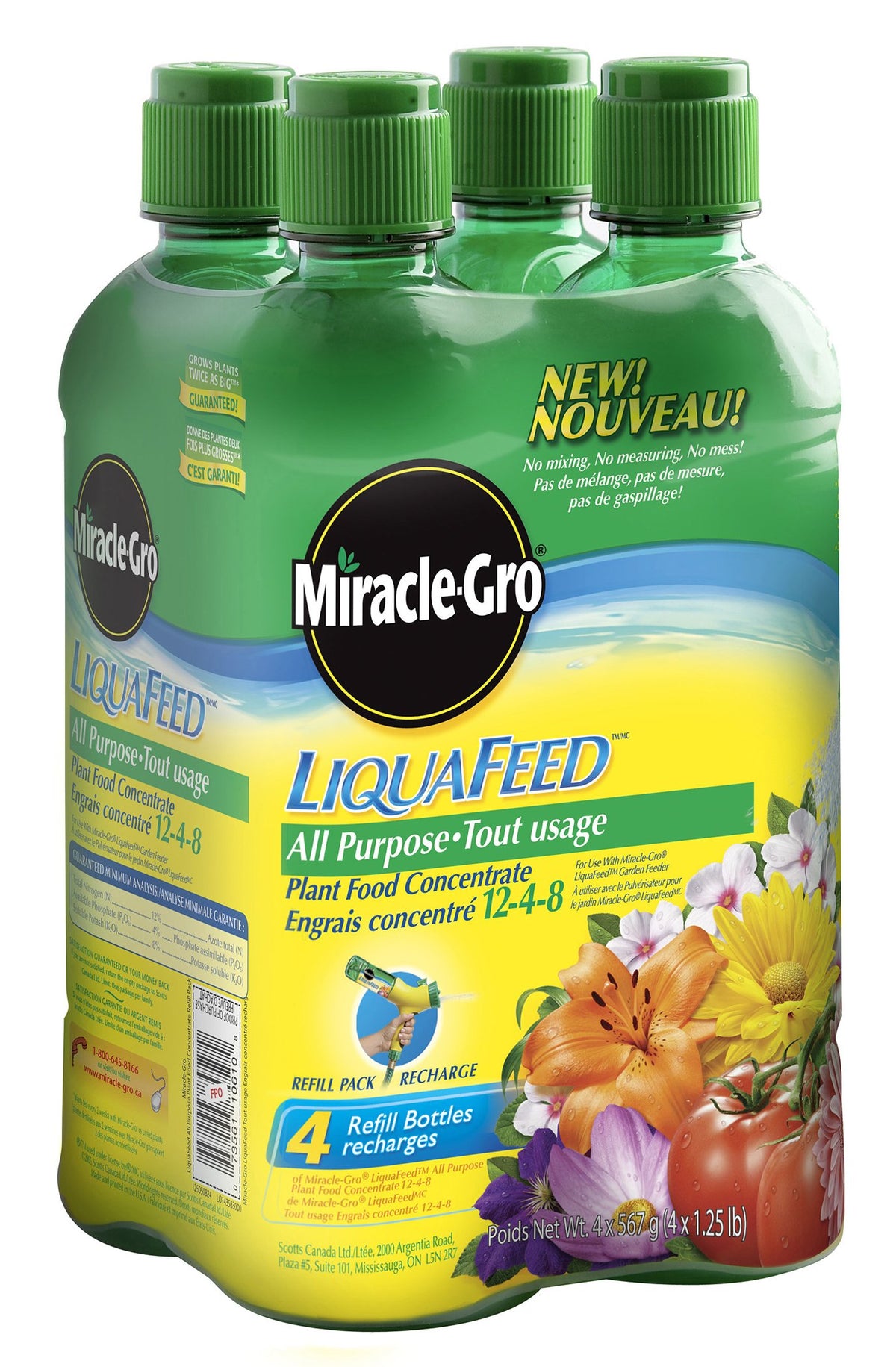 Miracle-Gro LiquaFeed refill bottle—easy outdoor feeding with automatic dilution