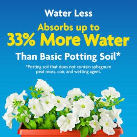 Filling a 12-inch pot with Miracle-Gro Moisture Control mix.