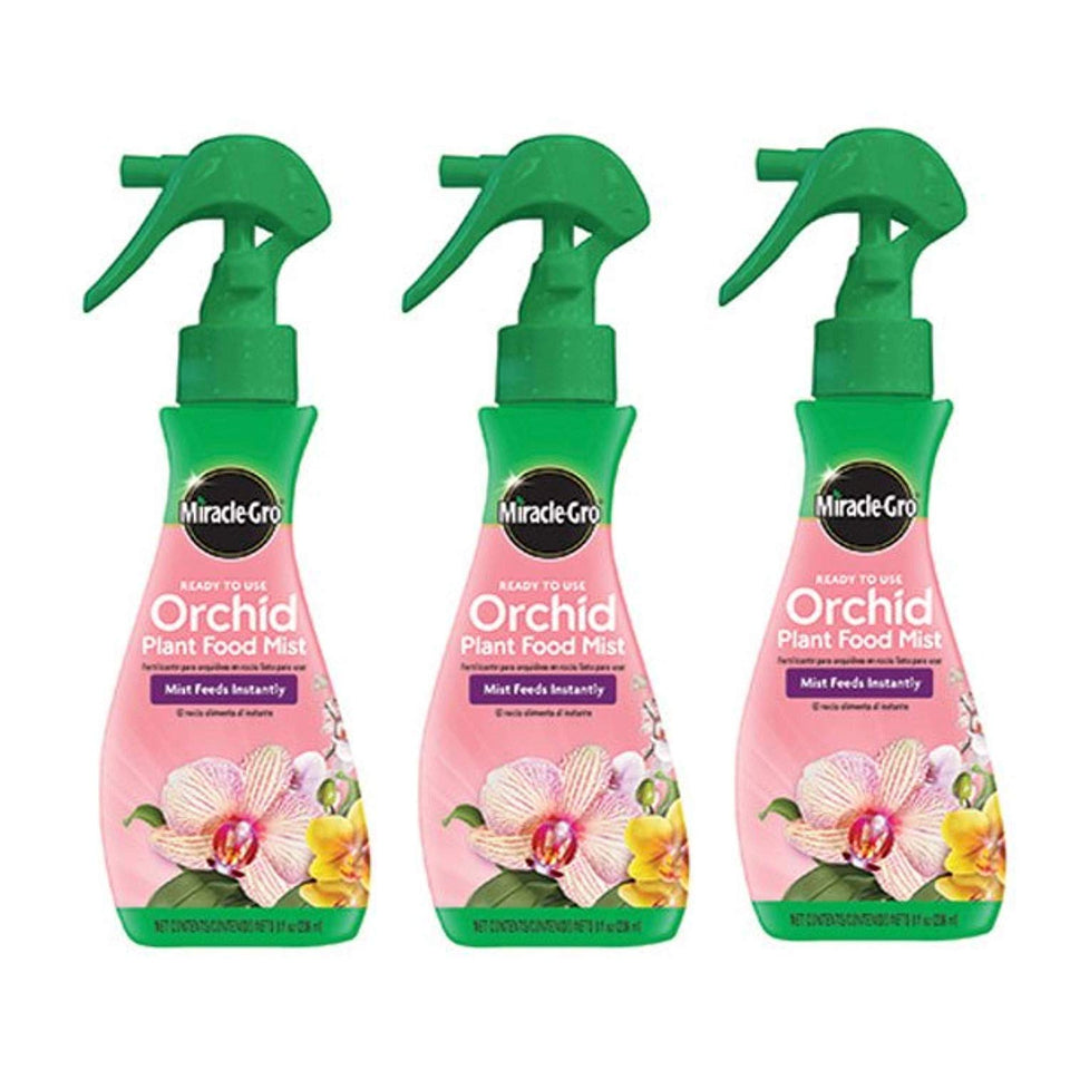 Miracle-Gro Orchid Food Mist bottle ready for weekly orchid feeding