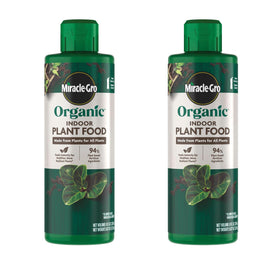Miracle-Gro Organic Indoor Plant Food bottle front view for easy plant feeding