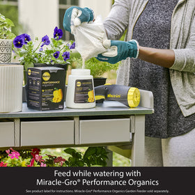 Easy-to-use garden feeder setup for Miracle-Gro Performance Organics, enabling effortless garden watering