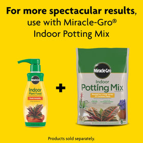 Miracle-Gro plant feeding application demonstrates direct soil feeding.