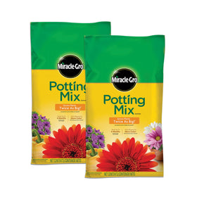 Miracle-Gro Potting Mix bag closeup ready to use soil for thriving containers