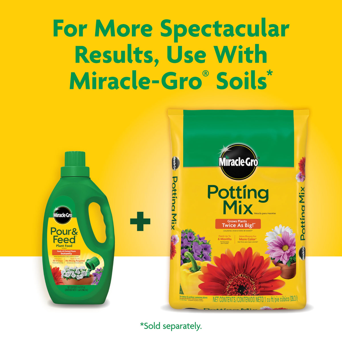 Miracle-Gro Pour & Feed 32-ounce bottle offers ample supply for seasons of container gardening