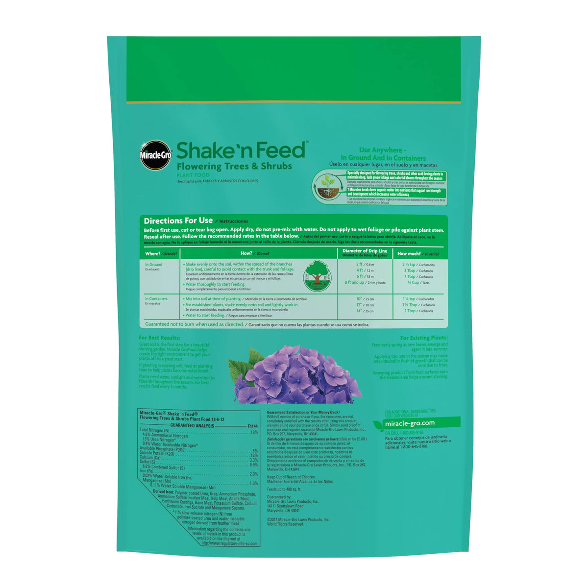 Miracle-Gro Shake 'N Feed works in-ground and in containers.