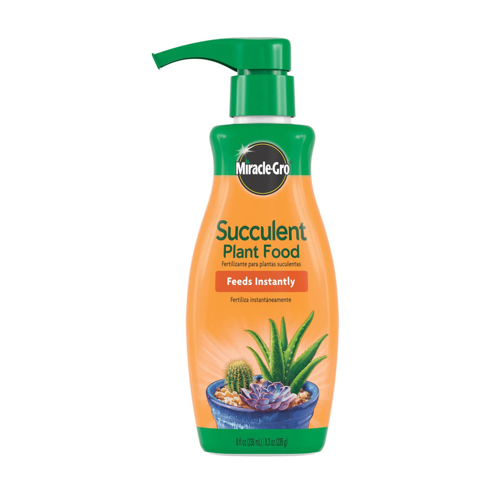 Miracle-Gro Succulent Plant Food bottle ready to feed indoor succulents.