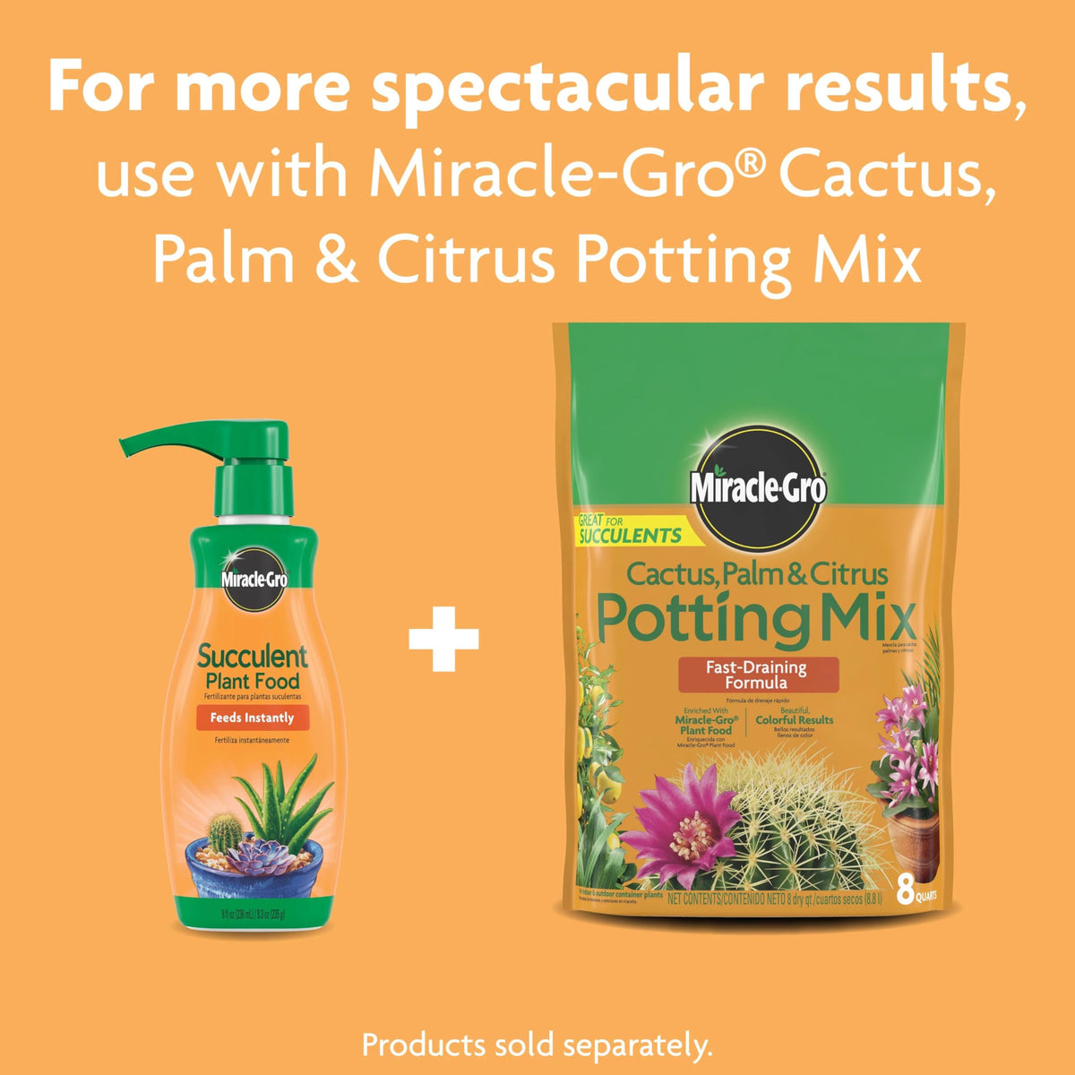 Miracle-Gro Succulent Plant Food collection-method supports multiple plants.