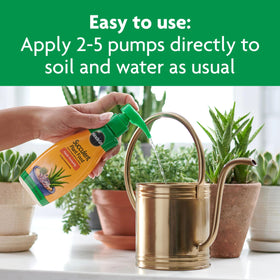 Miracle-Gro Succulent Plant Food in-use demonstrates soil feeding.