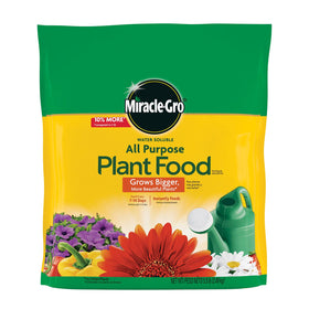 Miracle-Gro Water Soluble All Purpose Plant Food bag for vibrant indoor and outdoor plants.