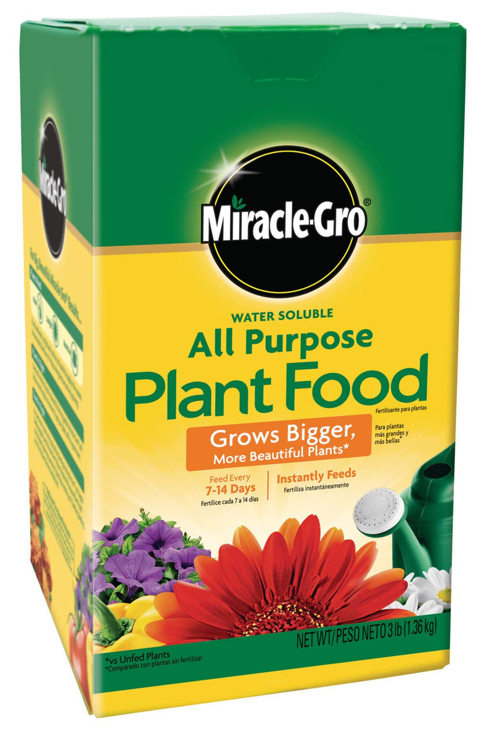 Miracle-Gro bottle front view for all-purpose plant feeding indoors and outdoors.