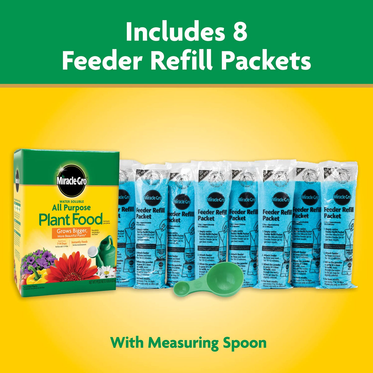 Miracle-Gro solution being diluted in a watering can for even feeding
