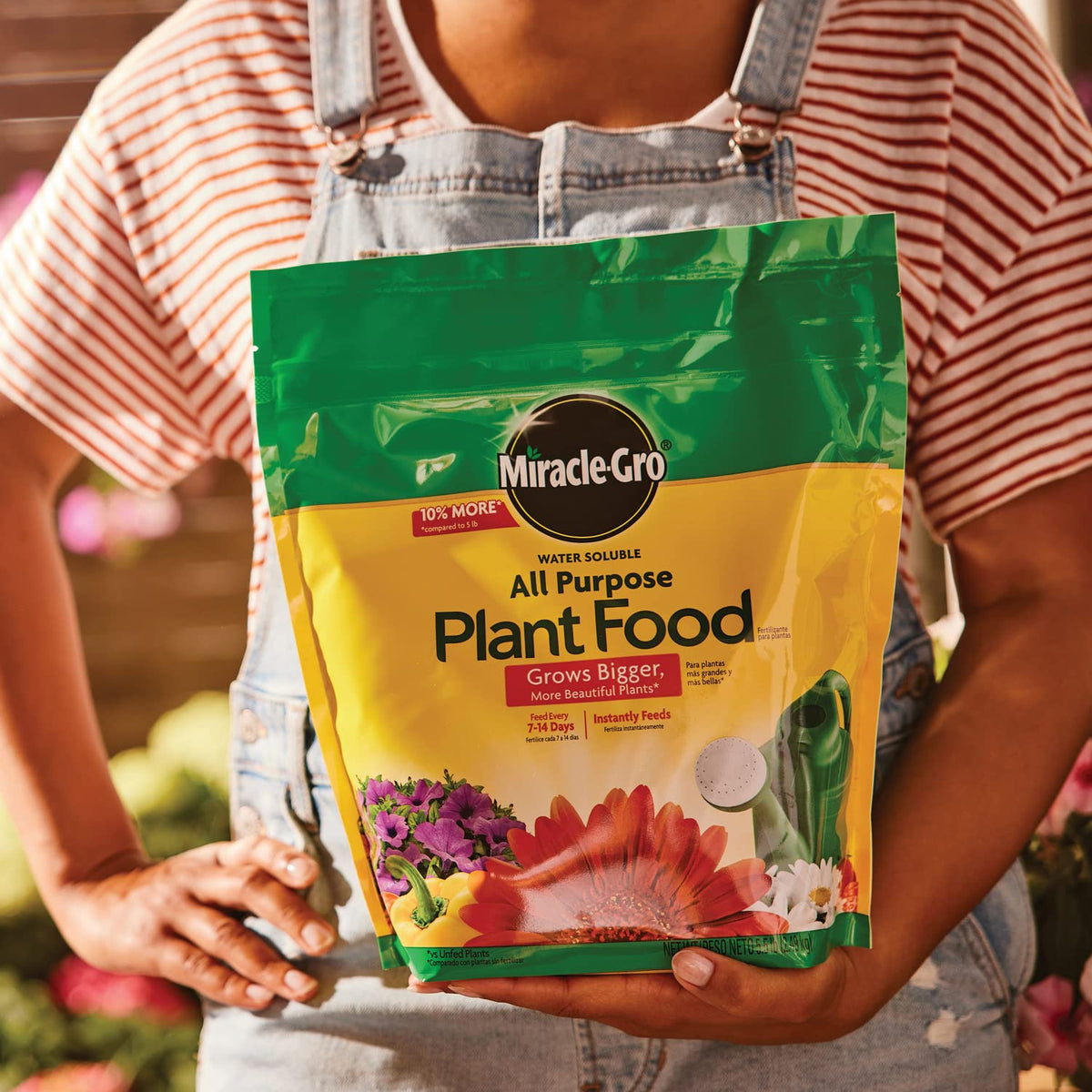 Miracle-Gro Flower boost for blossoms on roses and flowering plants.